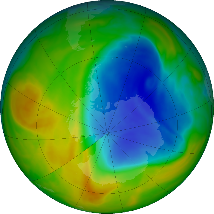 Antarctic ozone map for 03 November 2017